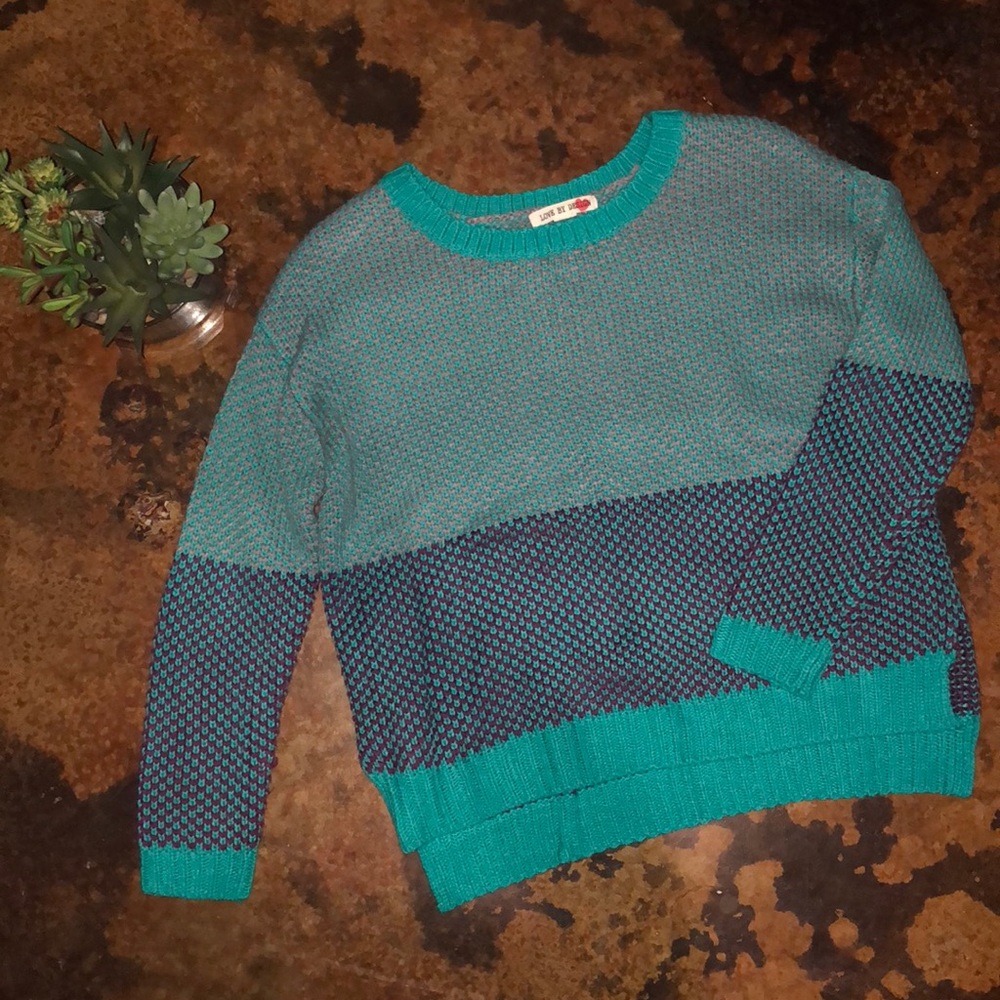 Block knit sweater